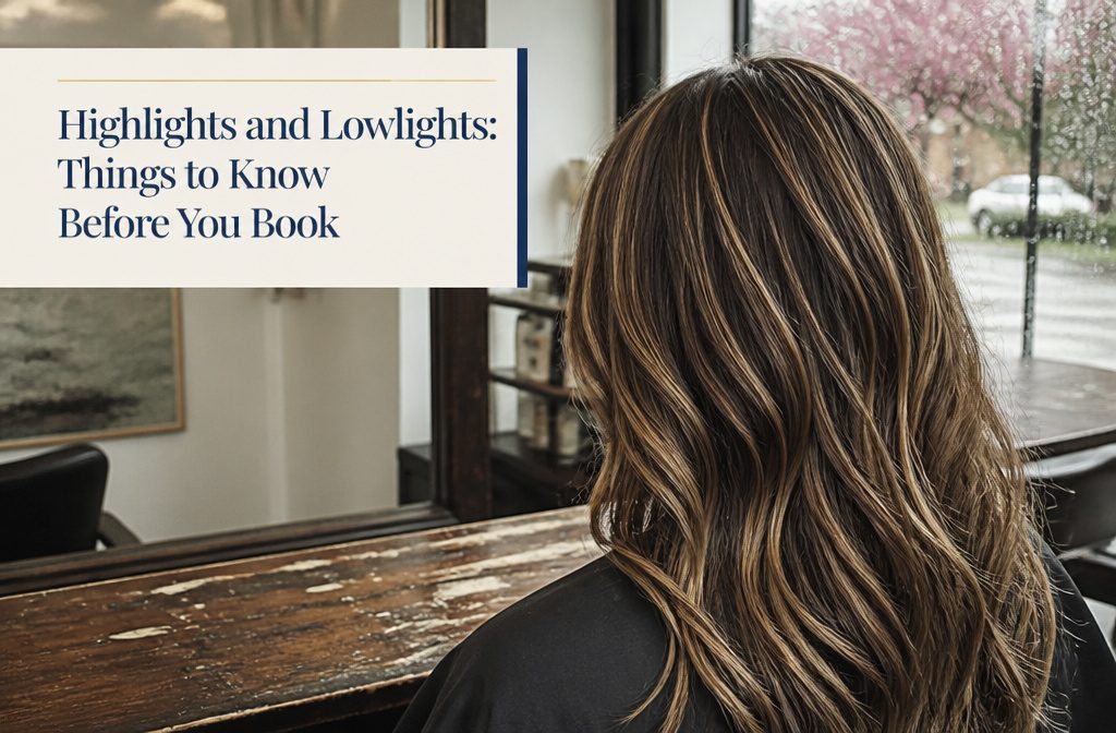 Hair with lighter and darker strands blended through the base color